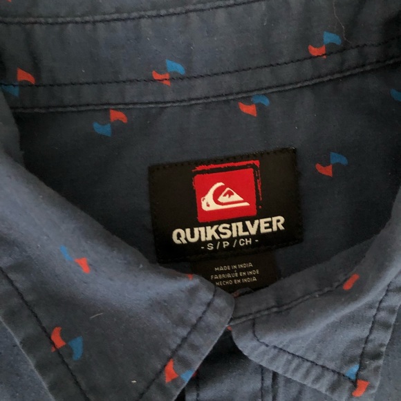Quicksilver Mens button navy blue shirt - Picture 4 of 6